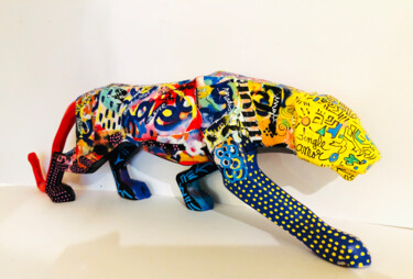 雕塑 标题为“Panthers pop art” 由Patricia Ducept (Art'Mony), 原创艺术品, 树脂