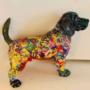 Sculpture titled "DOGGY ART" by Patricia Ducept (Art'Mony), Original Artwork, Resin