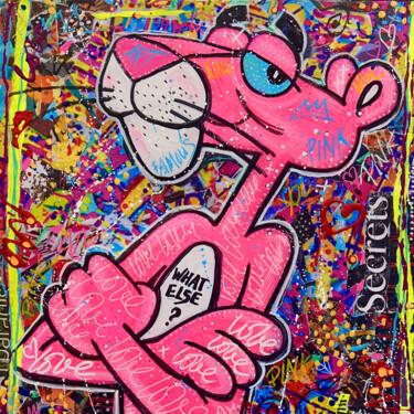 Painting titled "Pink Pop Panther Wh…" by Patricia Ducept (Art'Mony), Original Artwork, Acrylic