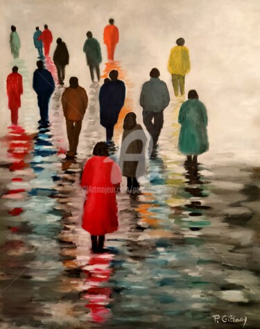Картина под названием "Solitudes" - Patricia Gitenay, Подлинное произведение искусства, Масло Установлен на Деревянная рама…