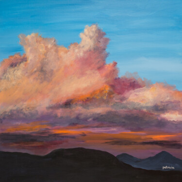 Painting titled "Evening Glow II" by Patricia Gould, Original Artwork, Acrylic Mounted on Wood Stretcher frame