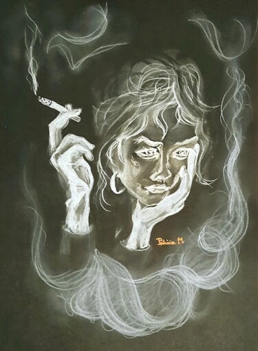 Dessin intitulée "Sensuelles volutes" par Patricia M. Le Démon Du Crayon, Œuvre d'art originale, Pastel