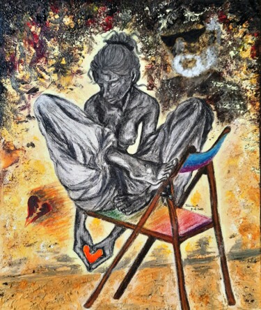 Peinture intitulée "Juste avant la chute" par Patricia M. Le Démon Du Crayon, Œuvre d'art originale, Acrylique Monté sur Châ…