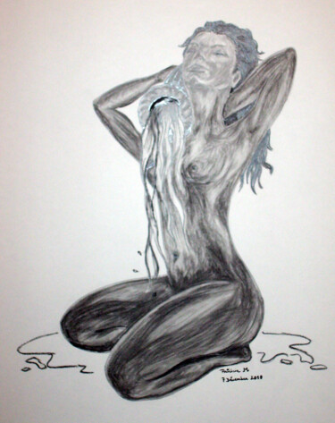 Картина под названием "verseau.jpg" - Patricia M. Le Démon Du Crayon, Подлинное произведение искусства