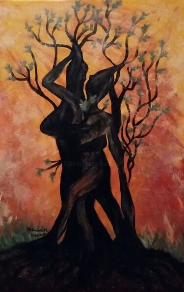 Painting titled "Baobab" by Patricia M. Le Démon Du Crayon, Original Artwork