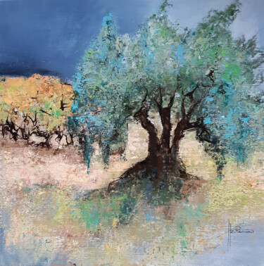 Peinture intitulée "Entre ciel et terre" par Patricia Ritschard, Œuvre d'art originale, Acrylique Monté sur Châssis en bois