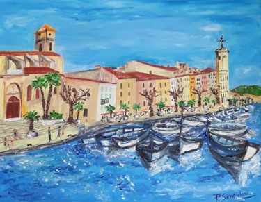 绘画 标题为“Le port de la Ciotat” 由Patricia Sensidoni, 原创艺术品, 油 安装在木质担架架上