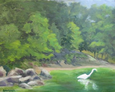 Painting titled "The Black Hall Rive…" by Patricia Barone, Original Artwork, Oil