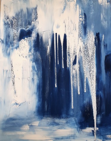 Painting titled "Grotte bleue" by Patricia Concordet (Patriciachevalblanc), Original Artwork, Acrylic