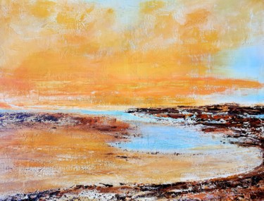 Painting titled "Soleil couchant" by Patricia Concordet (Patriciachevalblanc), Original Artwork, Acrylic