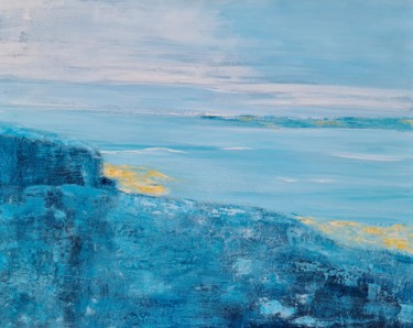 Painting titled "Bretagne bleue" by Patricia Concordet (Patriciachevalblanc), Original Artwork, Acrylic