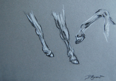 Dibujo titulada "étude de jambes che…" por Patricia Hyvernat, Obra de arte original, Tiza