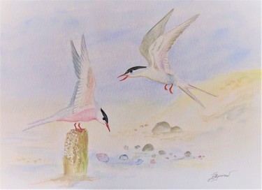 Malerei mit dem Titel "sternes -  aquarell…" von Patricia Hyvernat, Original-Kunstwerk, Aquarell