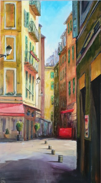 Картина под названием "Dans le Vieux Nice" - Patricia Lejeune, Подлинное произведение искусства, Масло