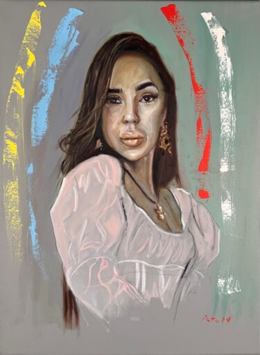 「Latin Woman」というタイトルの絵画 Patricio Zazziniによって, オリジナルのアートワーク, オイル
