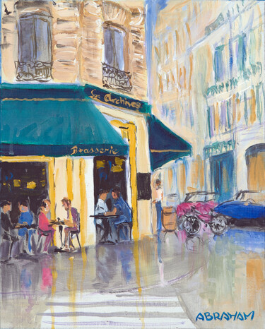 Painting titled "Brasserie des archi…" by Patrick Abraham, Original Artwork, Acrylic Mounted on artwork_cat.
