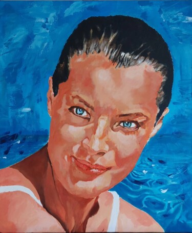 Painting titled "Romy" by Patrick Barrett, Original Artwork, Acrylic Mounted on Wood Stretcher frame