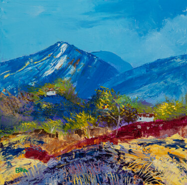 Painting titled "Terres de Provence…" by Patrick Bauquel, Original Artwork, Oil Mounted on Wood Stretcher frame