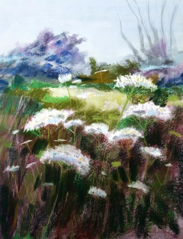 Painting titled "Paysages fleurs sau…" by Patrick Bauquel, Original Artwork, Pastel