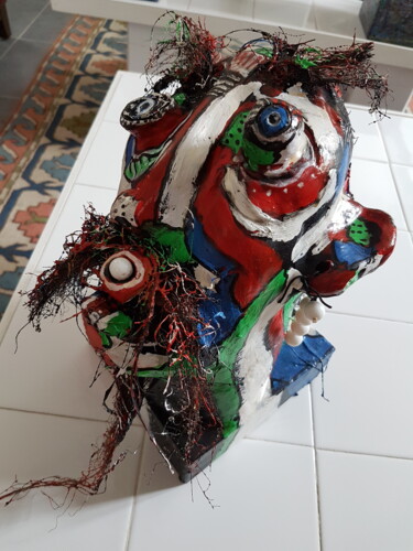 Sculpture titled "Tête 2" by Patrick Danion (spasp), Original Artwork, Ceramics