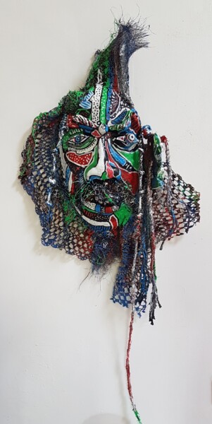 Sculpture titled "Masque 1" by Patrick Danion (spasp), Original Artwork, Ceramics