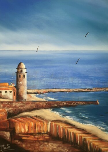 Painting titled "Collioure" by Patrick Fischer, Original Artwork, Pastel