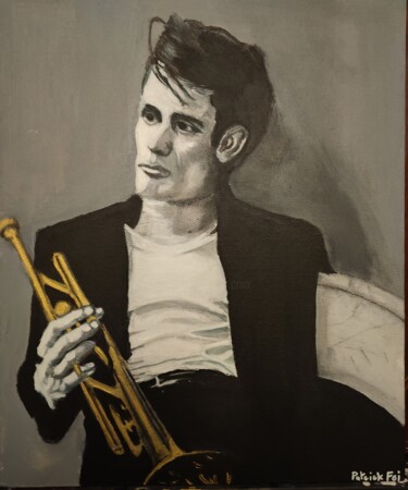 Painting titled "Chet Baker et sa tr…" by Patrick Foi, Original Artwork, Acrylic Mounted on Wood Stretcher frame