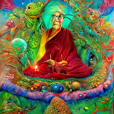 Digital Arts titled "Dalai Lama" by Patrick Hager, Original Artwork, 2D Digital Work