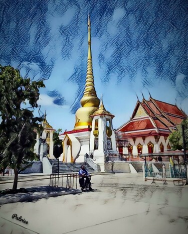 Arte digital titulada "Vision of "Wat Phra…" por Patrick John Bennett (Patrice), Obra de arte original, Fotografía digital