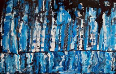 Painting titled "Blue Boreal" by Patrick Joosten, Original Artwork, Acrylic
