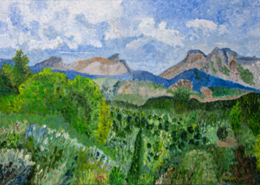 Картина под названием "Provence" - Patrick Kessler, Подлинное произведение искусства, Акрил Установлен на Деревянная рама дл…