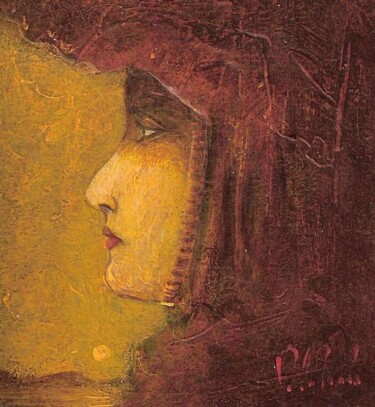 Pintura titulada "Lucile au couchant" por Patrick Lalande, Obra de arte original, Oleo