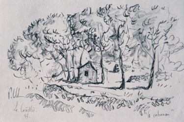 Drawing titled "cabanon au Castellet" by Patrick Lalande, Original Artwork, Other