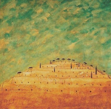 Pittura intitolato "la cité perdue" da Patrick Lalande, Opera d'arte originale, Olio