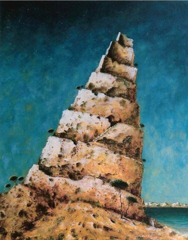 Peinture intitulée "la tour de babel" par Patrick Lalande, Œuvre d'art originale