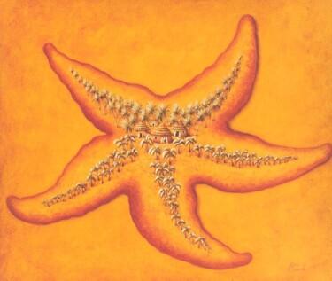 Pittura intitolato "étoile de mer" da Patrick Lalande, Opera d'arte originale, Olio