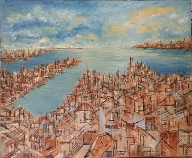 Peinture intitulée "Boston ou pas" par Patrick Lesné, Œuvre d'art originale, Huile Monté sur Châssis en bois