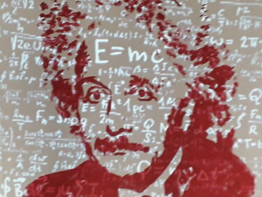 Digital Arts titled "Albert Einstein" by Patrick Mauxion (MAUX), Original Artwork, Acrylic