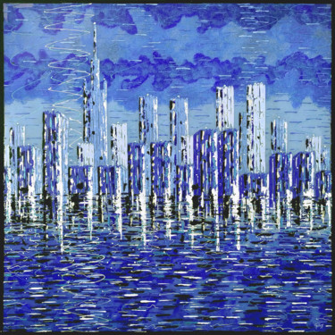 Painting titled "Blue New York - NY…" by Patrick Palczy, Original Artwork, Acrylic