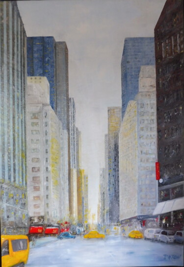 绘画 标题为“42eme new york” 由Patrick Paton, 原创艺术品, 油 安装在木质担架架上