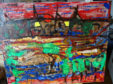 Картина под названием "35-Le-pont." - Patrick William Tamper, Подлинное произведение искусства, Акрил Установлен на Деревянн…