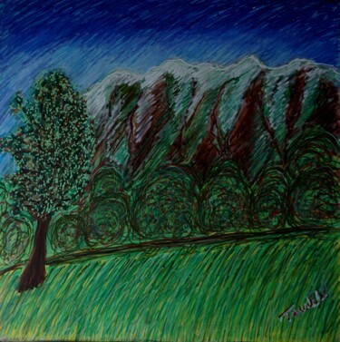 Painting titled "paysage 9" by Patrick Tourtel, Original Artwork, Acrylic