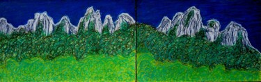 Pittura intitolato "paysage 15" da Patrick Tourtel, Opera d'arte originale, Acrilico