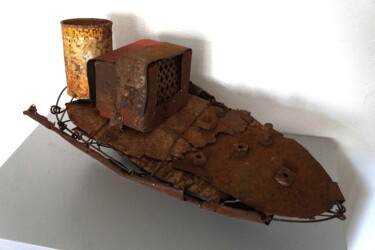 Sculpture titled "EPAVE3" by Patrick Tourtel, Original Artwork, Metals