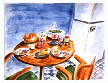 Malarstwo zatytułowany „cucina” autorstwa Patrick Tubaro, Oryginalna praca, Akwarela Zamontowany na Inny sztywny panel