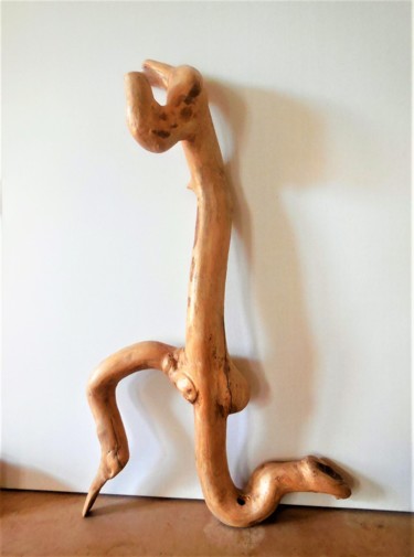 Скульптура под названием "Athlète androgyne" - Patrick Nevoso, Подлинное произведение искусства, Дерево