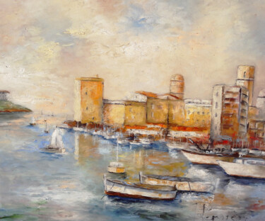 Peinture intitulée "Marseille" par Patrick Lemiere, Œuvre d'art originale, Huile