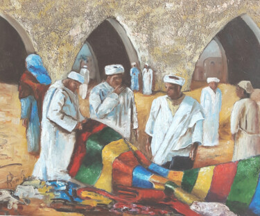 Pintura intitulada "Marchands de tapis…" por Patrick Lemiere, Obras de arte originais, Óleo