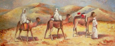Pintura intitulada "la traversée" por Patrick Lemiere, Obras de arte originais, Óleo