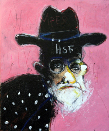 Painting titled "FREUD ROSE" by Patrick Santus, Original Artwork, Acrylic